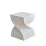 Contemporary Square Wood Sculpted Twisted Pedestal Side Table Image - 3