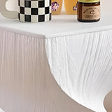 Contemporary Square Wood Sculpted Twisted Pedestal Side Table Image - 6