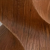 Contemporary Square Wood Sculpted Twisted Pedestal Side Table Image - 7