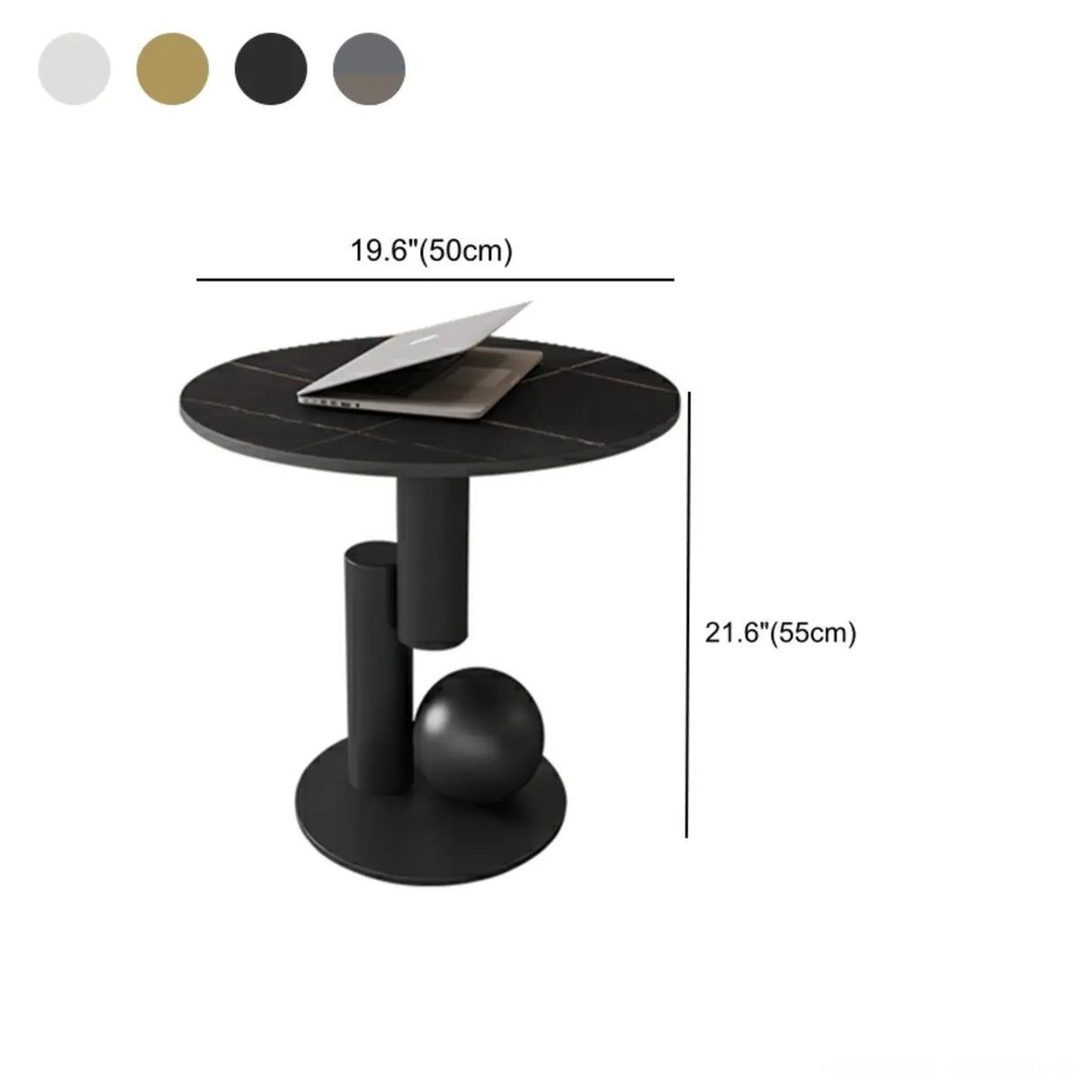 Contemporary Stone Top Abstract Metal Base Coffee Table 