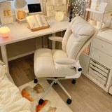 Contemporary Swivel Leather Office Chair with Casters Image - 2