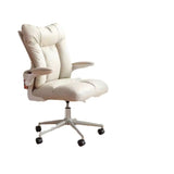 Contemporary Swivel Leather Office Chair with Casters Image - 5