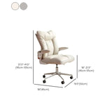 Contemporary Swivel Leather Office Chair with Casters #size
