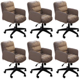 Contemporary Swivel Leather Office Chair with Wheels Image - 22