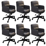 Contemporary Swivel Leather Office Chair with Wheels Image - 27