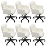 Contemporary Swivel Leather Office Chair with Wheels Image - 31