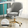 Contemporary Swivel Leather Wheels Yellow Office Chair Image - 23