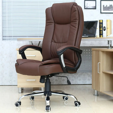Contemporary Swivel Steel Frame Office Chair with Wheels Image - 1