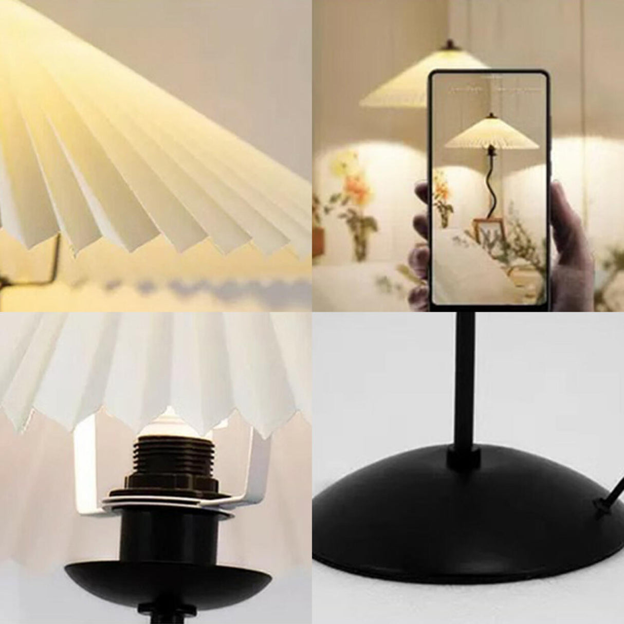 Contemporary Umbrella and Black Wavy Floor Lamp Image - 6