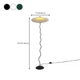 Contemporary Umbrella and Black Wavy Floor Lamp #size