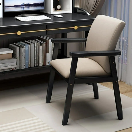 Contemporary Upholstered Wooden Home Task Office Chair Image - 2