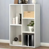 Contemporary Vertical Timber 5 Shelves Bookcase Brown Image - 12