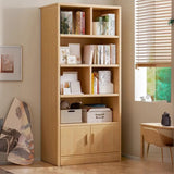 Contemporary Vertical Timber 5 Shelves Bookcase Brown Image - 15