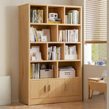 Contemporary Vertical Timber 5 Shelves Bookcase Brown Image - 16