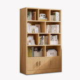 Contemporary Vertical Timber 5 Shelves Bookcase Brown Image - 17