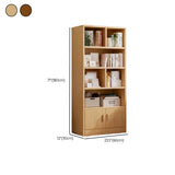Contemporary Vertical Timber 5 Shelves Bookcase Brown #size