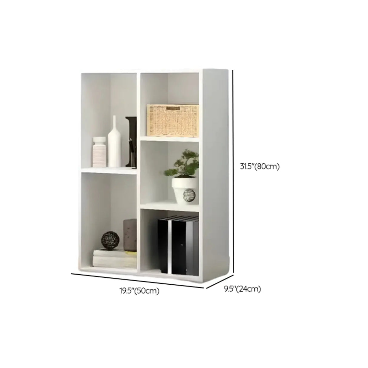 Contemporary Vertical Timber 5 Shelves Bookcase Brown Image - 23
