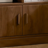Contemporary Vertical Timber 5 Shelves Bookcase Brown Image - 6
