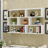 Contemporary Wall Mounted Rectangular Bookshelf White Image - 16