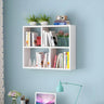 Contemporary Wall Mounted Rectangular Bookshelf White Image - 2