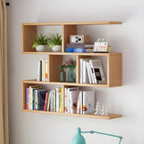 Contemporary Wall Mounted Rectangular Bookshelf White Image - 36