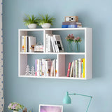 Contemporary Wall Mounted Rectangular Bookshelf White Image - 4