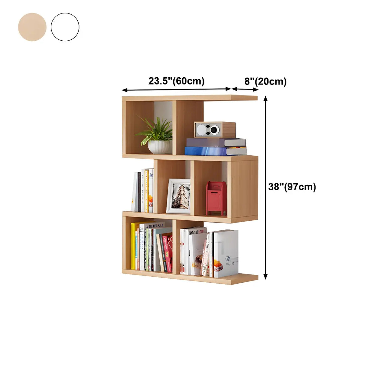 Contemporary Wall Mounted Rectangular Bookshelf White 
