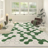Contemporary Wave Pattern Polyester Gray Area Rug Image - 11