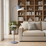 Contemporary White Cone Floor Lamp with Side Table Image - 4
