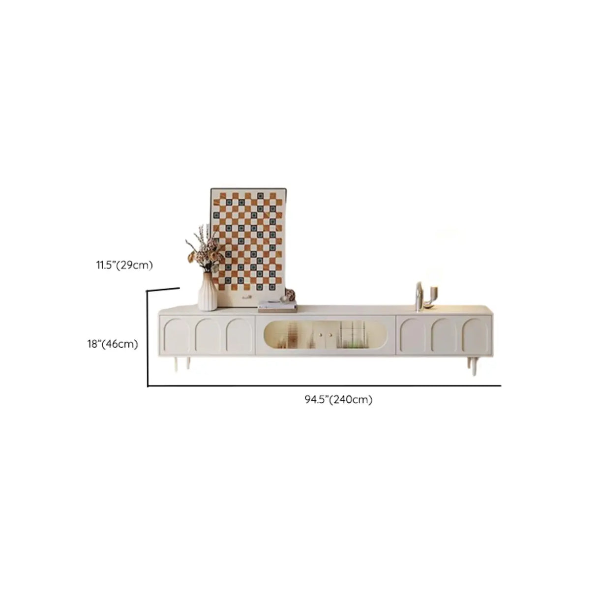 Contemporary White Drawers Cabinet Wood TV Stand Image - 15