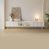 Contemporary White Drawers Cabinet Wood TV Stand Image - 5