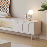 Contemporary White Drawers Cabinet Wood TV Stand Image - 7