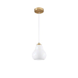 Contemporary White Glass Gourd Pendant Light Flexible Length Image - 10