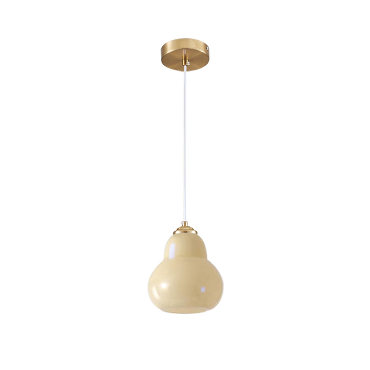 Contemporary White Glass Gourd Pendant Light Flexible Length Image - 11