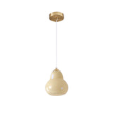 Contemporary White Glass Gourd Pendant Light Flexible Length Image - 11