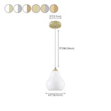 Contemporary White Glass Gourd Pendant Light Flexible Length #size