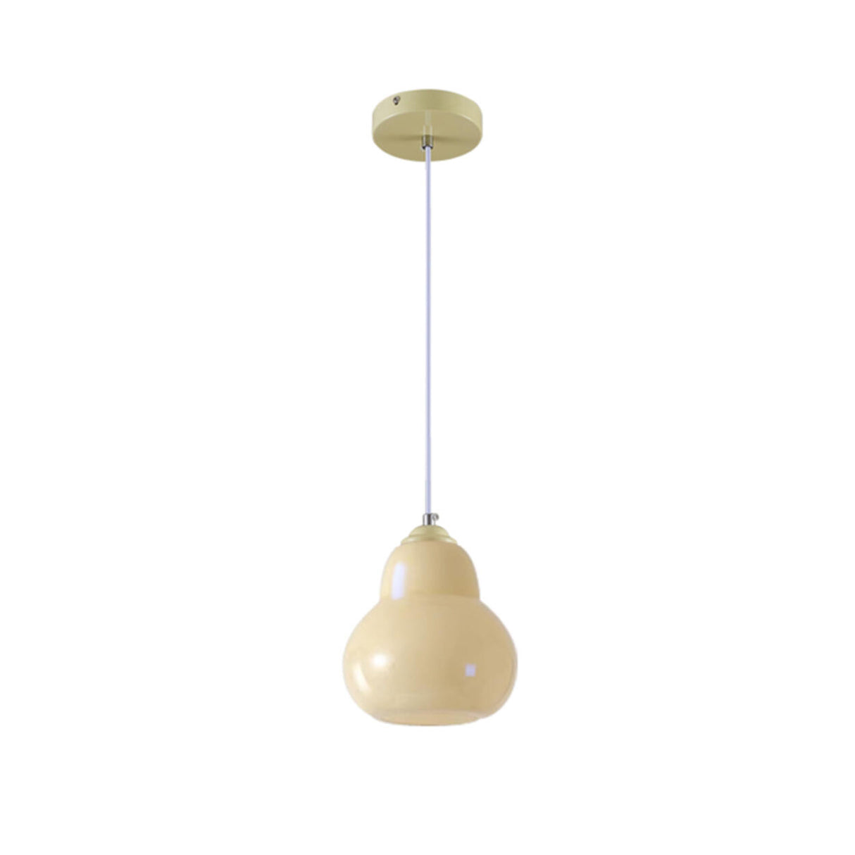 Contemporary White Glass Gourd Pendant Light Flexible Length Image - 3