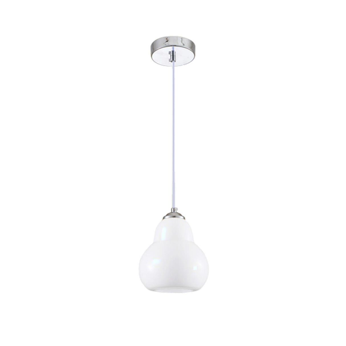 Contemporary White Glass Gourd Pendant Light Flexible Length Image - 6