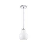 Contemporary White Glass Gourd Pendant Light Flexible Length Image - 6