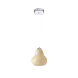 Contemporary White Glass Gourd Pendant Light Flexible Length Image - 7