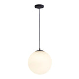 Contemporary Polish Glass White Globe Pendant Light Image - 11
