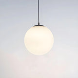 Contemporary Polish Glass White Globe Pendant Light Image - 2