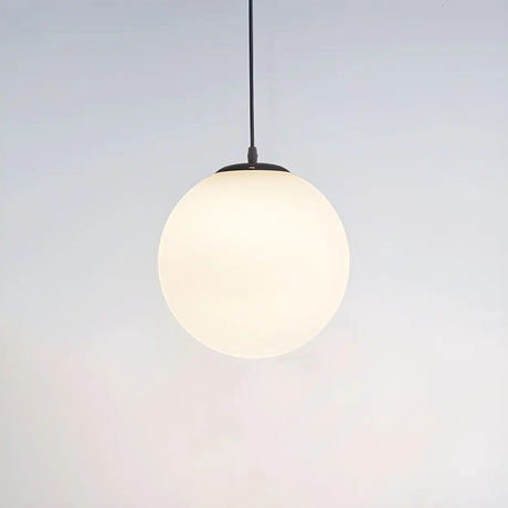 Contemporary Polish Glass White Globe Pendant Light Image - 2