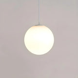 Contemporary Polish Glass White Globe Pendant Light Image - 3