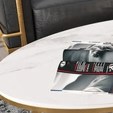 Contemporary White Gold Oval Stone Top Coffee Table Image - 11