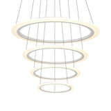 Contemporary White Loop Ring Acrylic LED Pendant Chandelier Image - 17
