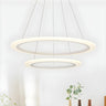 Contemporary White Loop Ring Acrylic LED Pendant Chandelier Image - 6