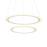 Contemporary White Loop Ring Acrylic LED Pendant Chandelier Image - 9