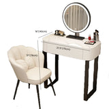 Contemporary White Makeup Vanity with Mirror LED Lights Image - 21