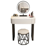 Contemporary White Makeup Vanity with Mirror LED Lights Image - 4